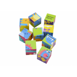 Educational Puzzle 6in1 Blocks Puzzle Cubes 6 Pictures Dinosaurs 9 El.