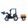 Battery-operated tractor with trailer Hercules Blue 24V