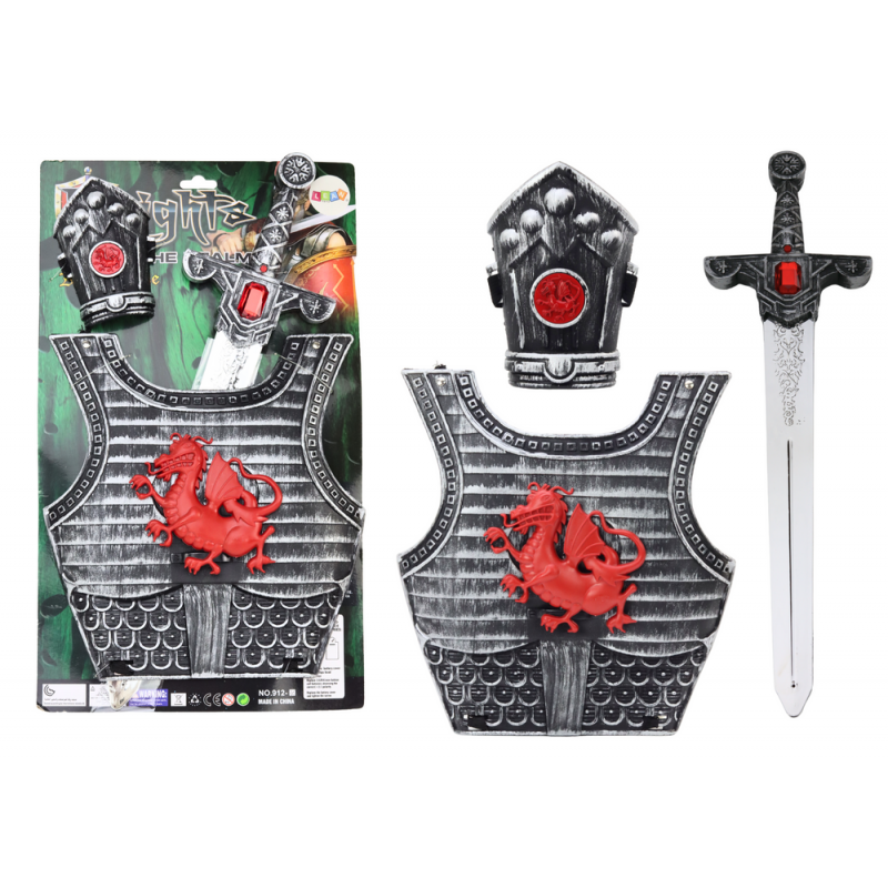 Outfit Samurai Knight Costume Set Armor Sword Wristband
