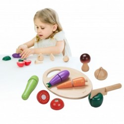 CLASSIC WORLD Wooden Cutting Set for Vegetables with Velcro 16 pcs.
