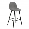 Барные стулья 2шт. WILMA 46,6x51xH101см, сиденье и спинка  ткань, цвет  светло-серый, ножки  чёрный металл