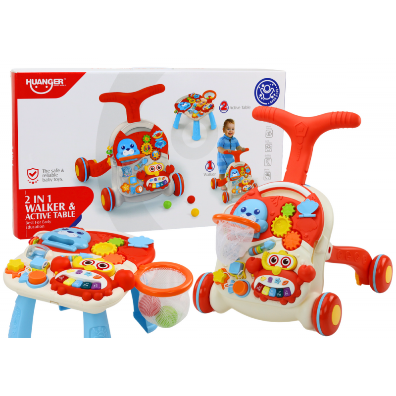 Push Toy Interactive Educational Table 2in1 Red