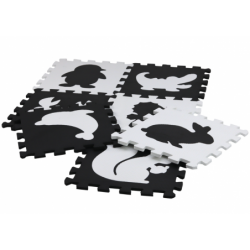 Soft Puzzle Mat Contrasting Educational EVA Foam Black and White 19 pieces.