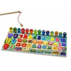 Educational Panel Wooden Sorter Board Colorful Science Puzzle 59 pieces.