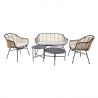 Garden furniture set LUNDE sofa, 2 chairs and 2 tables