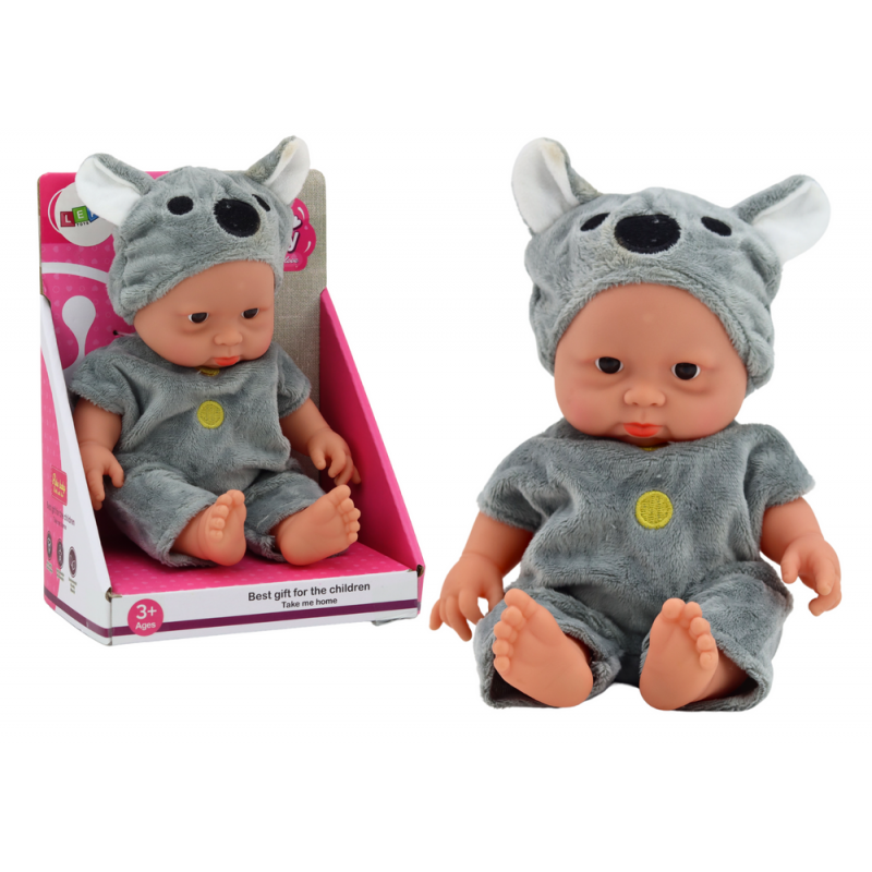 Small Baby Doll, Gray Clothes, Koala Hat
