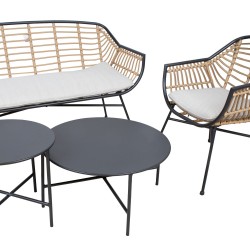 Garden furniture set LUNDE sofa, 2 chairs and 2 tables