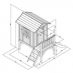 AXI Stilt House with Slide 118 cm