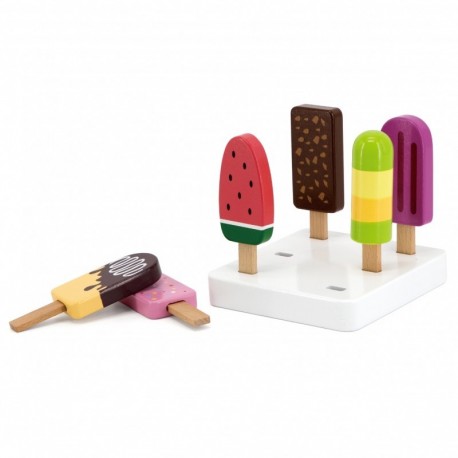 VIGA Wooden Ice Lolly Set with Stand 6 pcs.