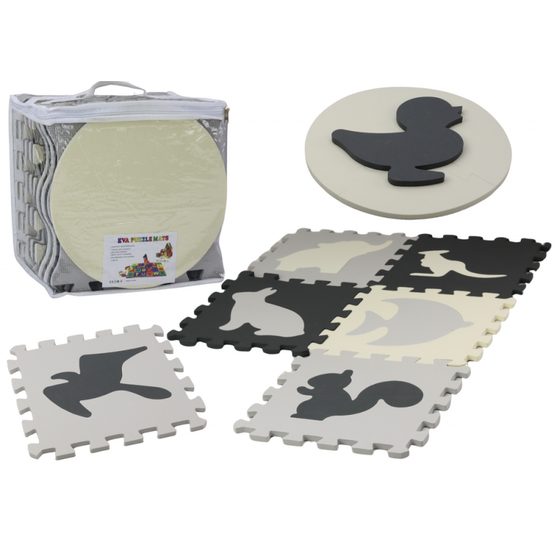 Soft Puzzle Mat Contrasting Educational EVA Foam Gray 28 pieces.