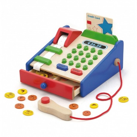 Wooden cash register with accessories Viga Toys scanner