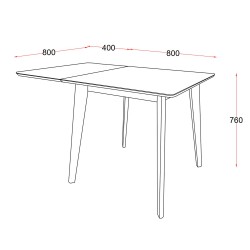 Обеденный стол ROXBY, 80 120x80xH76см, дуб чёрный