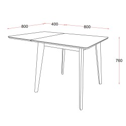 Söögilaud ROXBY, 80 120x80xH76cm, tamm must, pikendatav, lauaplaat  naturaalse tamme spoon, lakitud, jalad  kummipuu