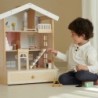 Classic World Large Wooden Dollhouse 2 Figures NATURAL WOOD 28 pcs.