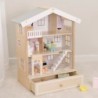 Classic World Large Wooden Dollhouse 2 Figures NATURAL WOOD 28 pcs.