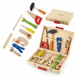 Puidust kast Kohver tööriistadega Väikese isetegemise entusiasti Viga Toys komplekt
