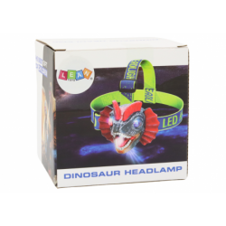 Dinosaur Headlamp Flashlight Adjustable Headband 3 LEDs