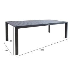 Table TOMSON 216x100xH73cm, dark grey