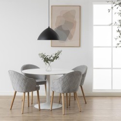 Söögilaud IBIZA D110x74cm, lauaplaat  MDF, värvus  valge, jalg  metall, värvus  valge