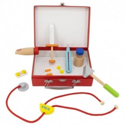 Viga Wooden kit of a little doctor in a suitcase