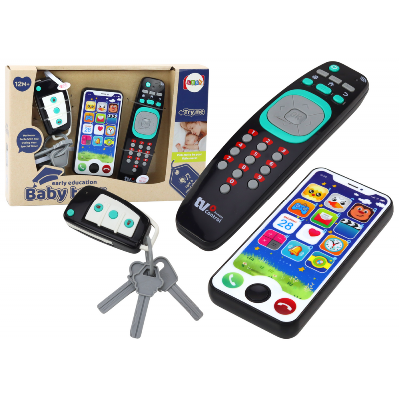 Toddler Toy Set Remote Control Keys Phone Lights Sounds