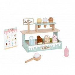 TOOKY TOY Ice Cream Stand Wooden Ice Cream Shop