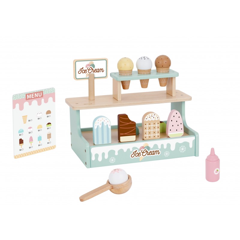 TOOKY TOY Ice Cream Stand Wooden Ice Cream Shop