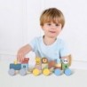 TOOKY TOY Wooden Train with Animals Montessori Puzzle