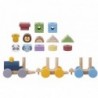 TOOKY TOY Wooden Train with Animals Montessori Puzzle