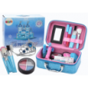 A set of cosmetics in a Crown Blue nail makeup case