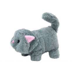 Plush Interactive Animal Kitten Walks and Meows Gray