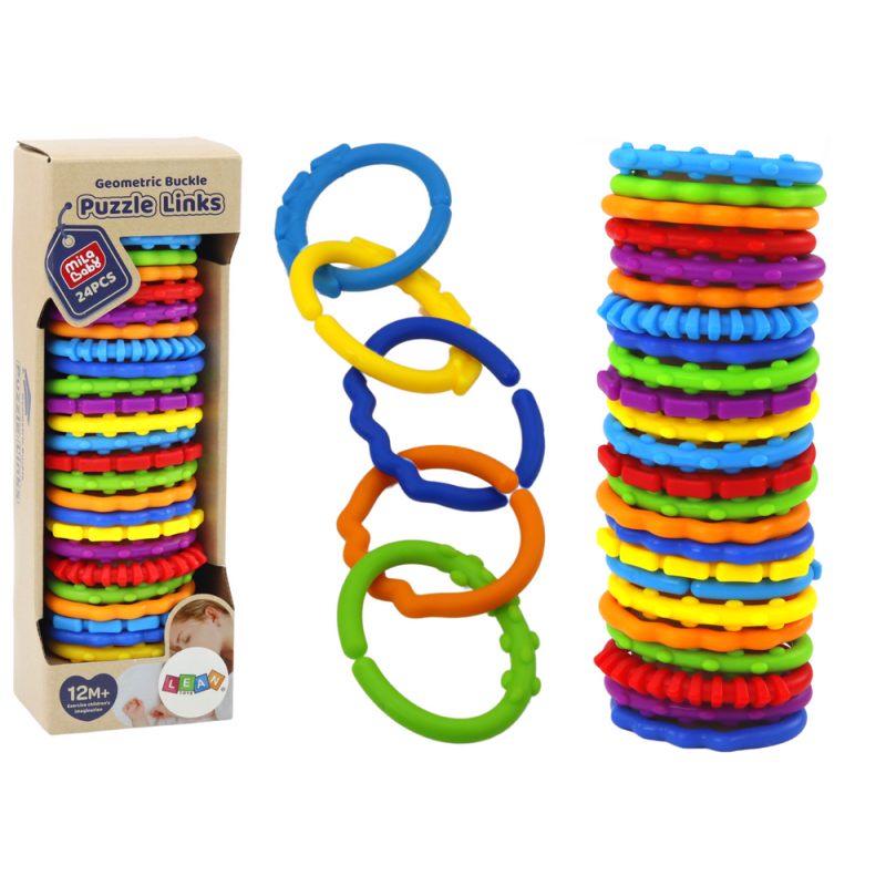 Colorful sensory bracelets for babies, 24 pieces