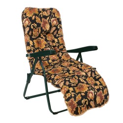 Deck chair BADEN-BADEN black floral pad