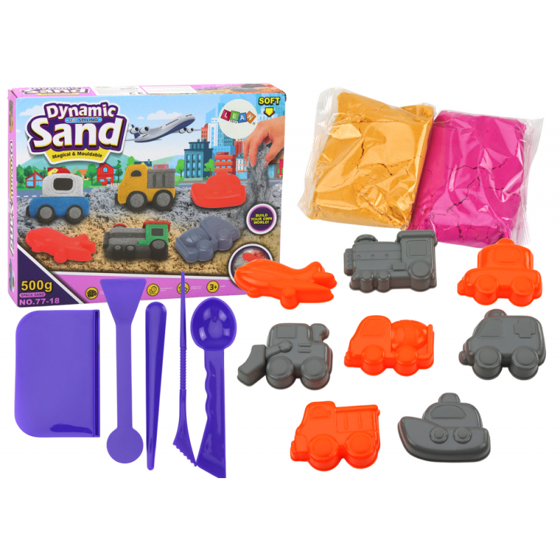 Creative Set Magic Kinetic Sand Vehicles Molds 8 Pieces