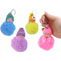 Pompom Doll Keychain Pendant for Keys Handbags Mix