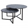 Coffee table AKIRA 2pcs set D80xH45cm, D60xH37cm, dark grey