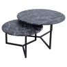 Coffee table AKIRA 2pcs set D80xH45cm, D60xH37cm, dark grey