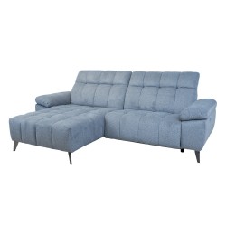 Corner sofa LUZERN LC, electric recliner, bluish grey