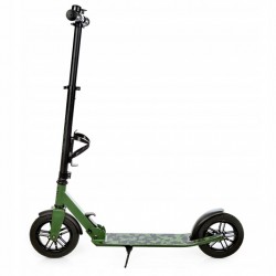Kick scooter Raven Snug Camo AIR WHEEL 200mm with bell and bottle holder
