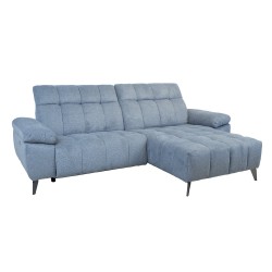 Corner sofa LUZERN RC, electric recliner, bluish grey