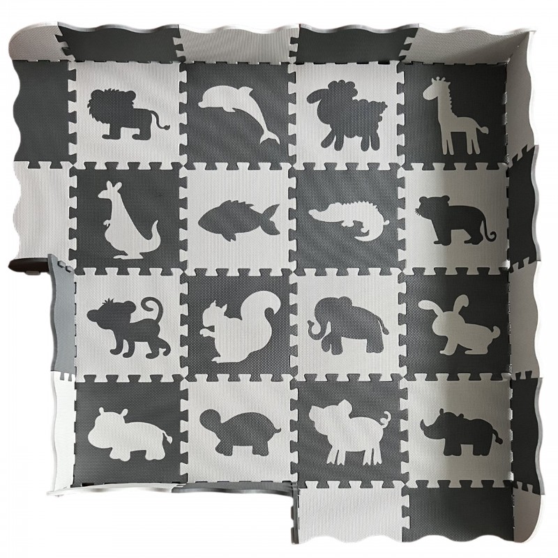 Woopie Baby Foam Mat Contrast Animals Puzzle Playpen