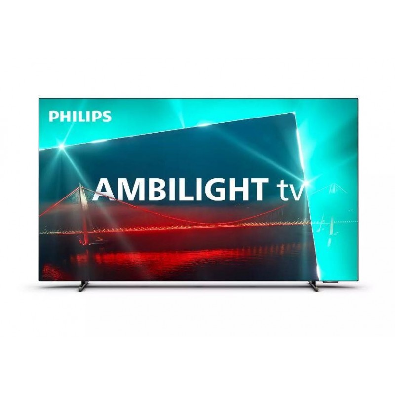 TV Set PHILIPS 55" OLED/Smart 3840x2160 Wireless LAN Bluetooth Google TV Metallic 55OLED718/12