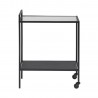 Сервировочный стол SEAFORD 60x30xH75см, полки  прозрачное  матовое чёрное стекло 5мм, рама  чёрный металл