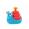 Cheerful Snail On Wheels Riding Blue And Red