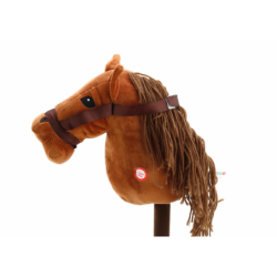 Plush Horse Head On A Stick Hobby Horse Brown Long-Haired Horse sounds