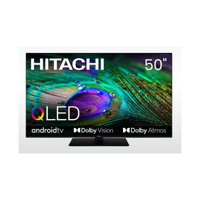 TV Set HITACHI 50" 4K/Smart QLED 3840x2160 Wireless LAN Bluetooth Android TV 50HAQ6460