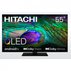 TV Set|HITACHI|55"|4K/Smart|QLED|3840x2160|Wireless LAN|Bluetooth|Android|55HAQ6460