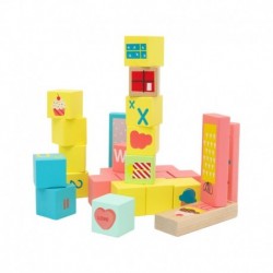 CLASSIC WORLD Wooden Blocks of Sweets Puzzle Learning to count and letters 68 pcs.