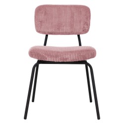 Chair KEIU 46x51xH76cm, vintage pink corduroy