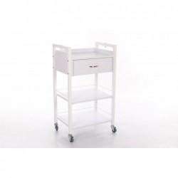 Salon trolley with 2 shelves and a scarf